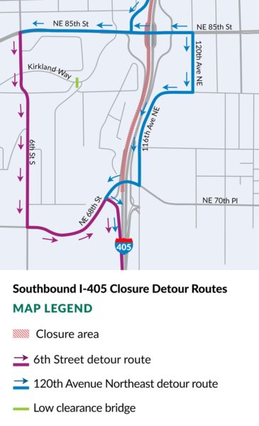WSDOT detour map