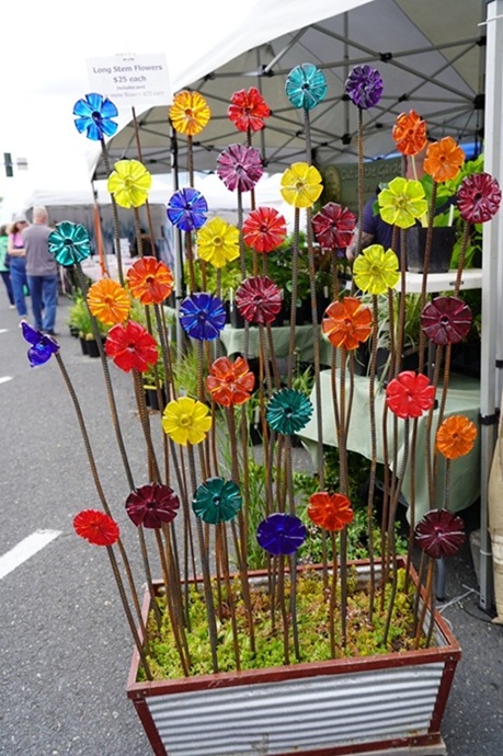 Sorticulture–rainbow of colors from glass flowers