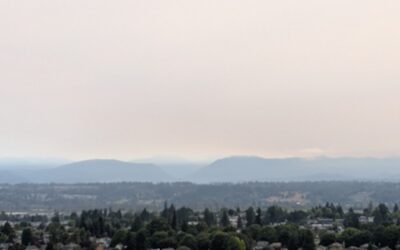 wildfire smoke, hazy, Cascade Mountains