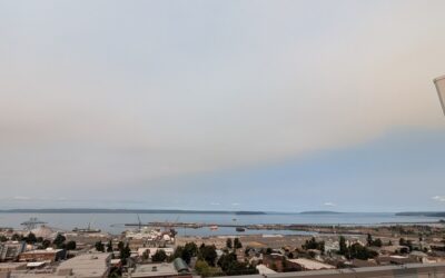 Port Gardner Bay, Possession Sound, wildfire smoke, haze