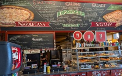 Pizza, menu board, restaurant, Brooklyn Bros.