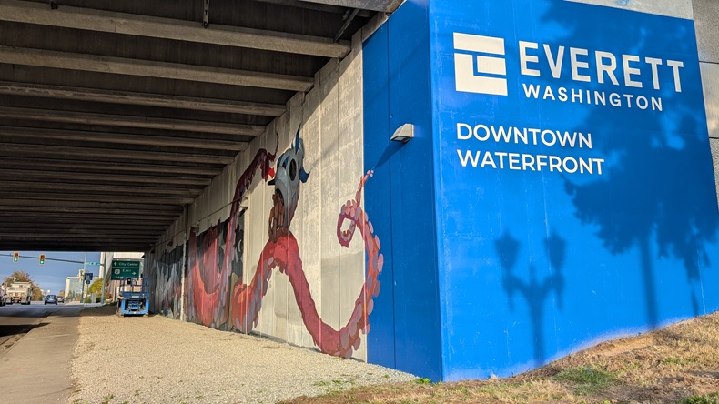 Octopus mural, Everett