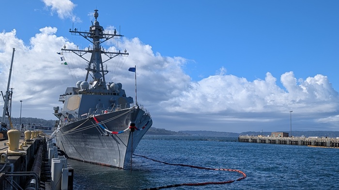 USS Gridley bow angle medium