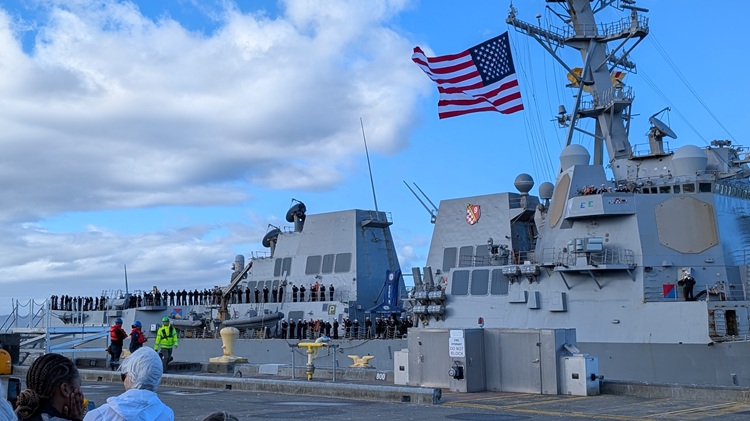 USS Gridley dock starboard side